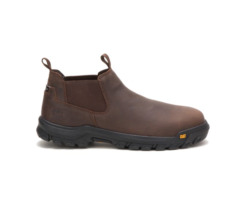 Caterpillar Outline Slip-On Steel Toe - Sicherheitsstiefel Herren DunkelBraun - Schweiz PQUK-61039